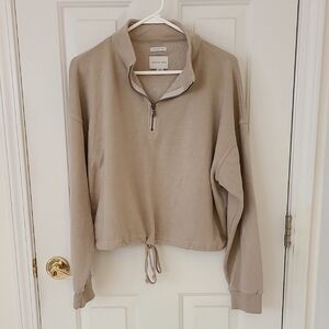 Tan Quarter-Zip Pullover